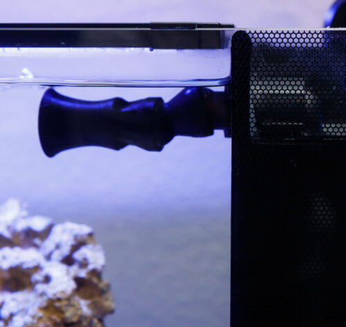 water level in the Fluval EVO 13.5 saltwater nano with InTank's Filter basket installed